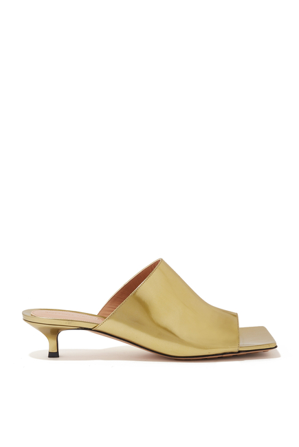 Stretch 40 Laminated Leather Mules